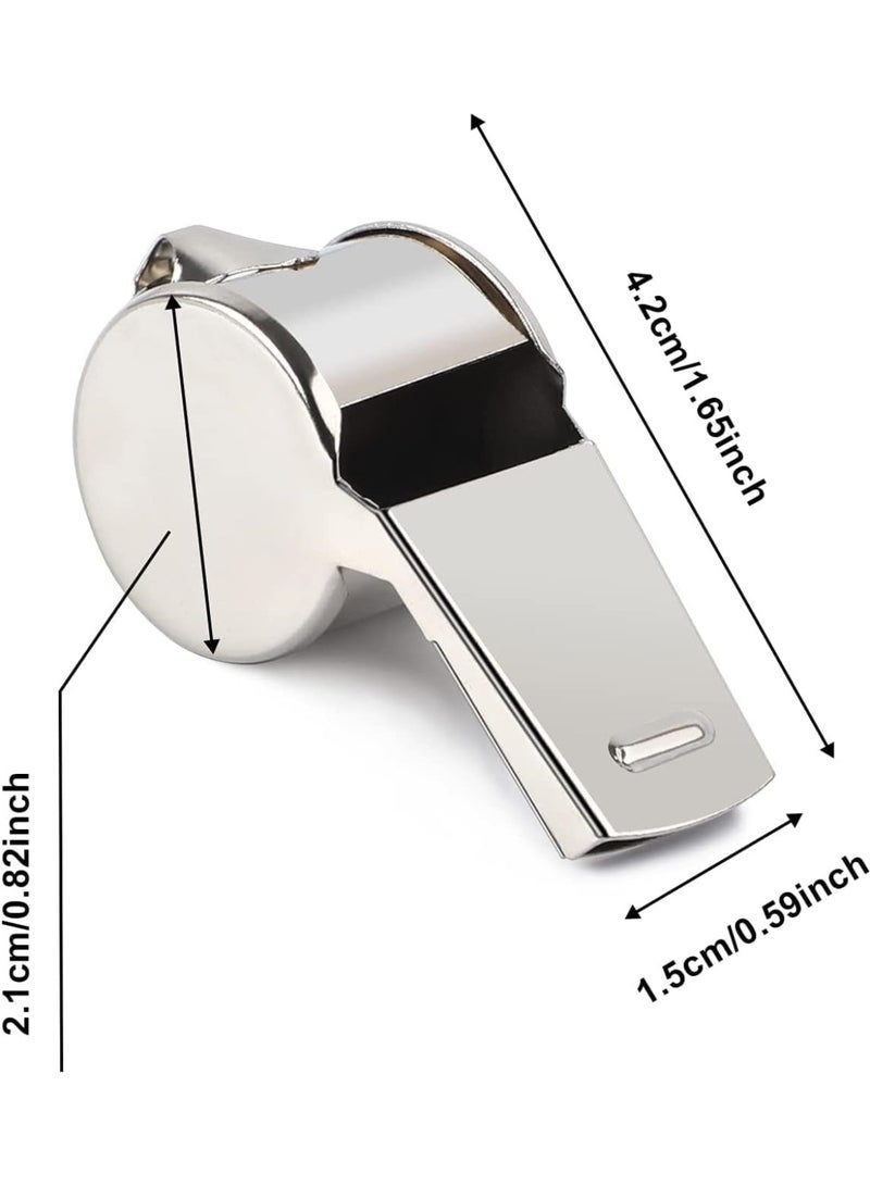 3 Packs Stainless Steel Sports Whistles with Lanyard, Loud Crisp Sound Whistles Bulk Great for Coaches, Referees, and Officials - Image 3